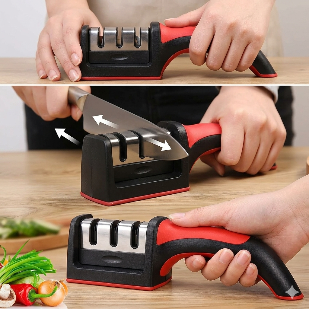 Premium 3-in-1 Knife Sharpener - Churi Tez Karne Wali Machine (Eid Special Offer)
