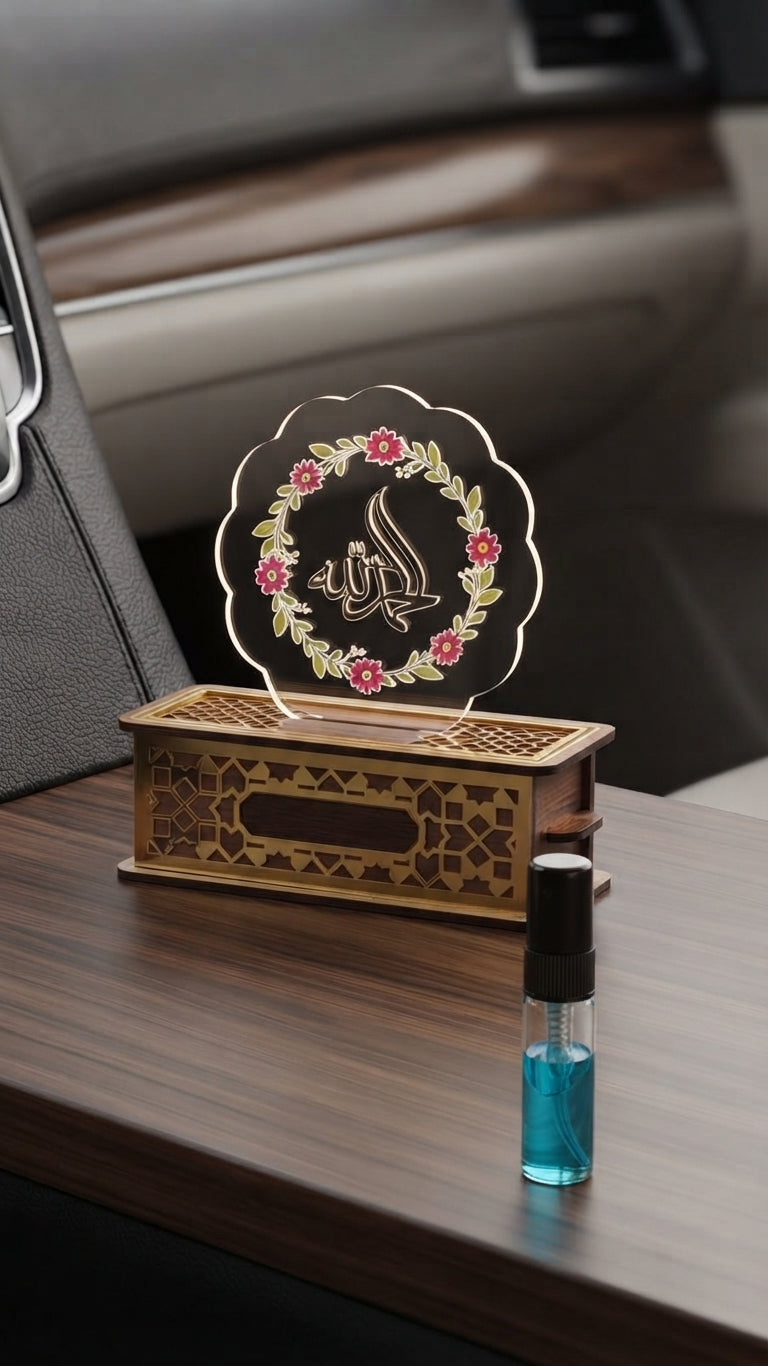 3D Acrylic Alhamdulillah Car Air Freshener & Perfume Diffuser