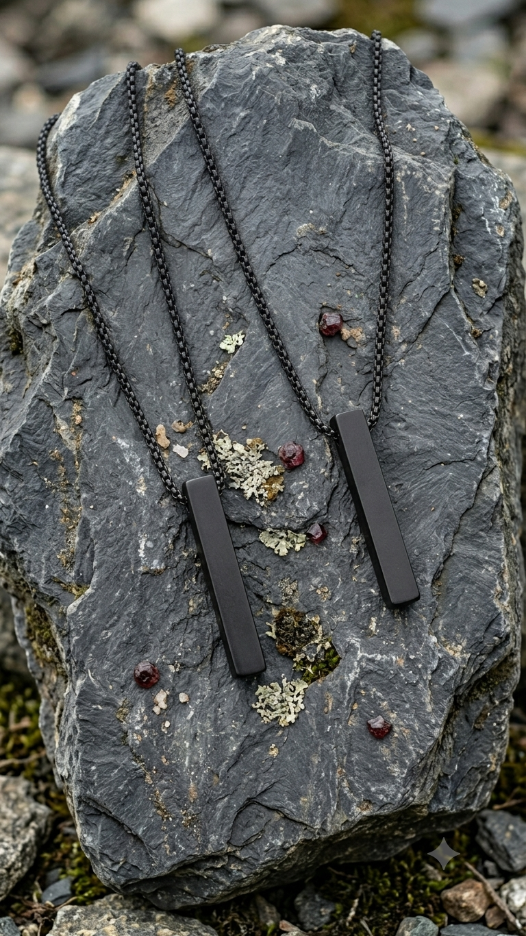 Personalized Vertical Bar Necklace - Custom Engraved Minimalist Pendant - Premium Quality Gift for Him/Her